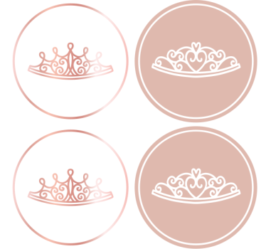Moderne onderzetters elegante tiara iconen - TenStickers