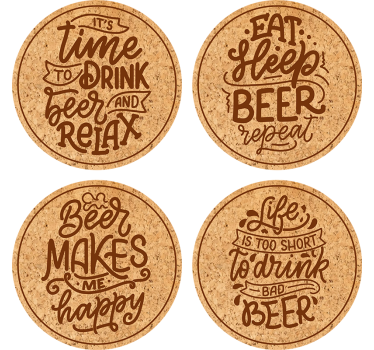 Bier onderzetters Verschillende bierteksten - TenStickers