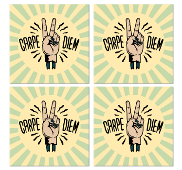 Tekst onderzetters vredes hand symbool - TenStickers