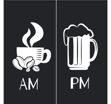 Tekst onderzetters ochtendkoffie avondbier - TenStickers