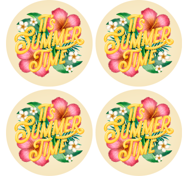 Tekst onderzetters bloemige zomerquote - TenStickers