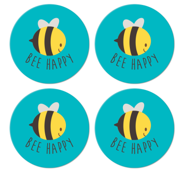 Moderne onderzetters Bij blij - TenStickers