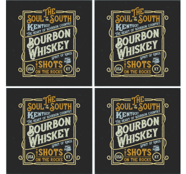 Tekst onderzetters bourbon whiskey zielen - TenStickers