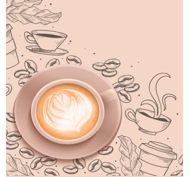 Moderne onderzetters elegante koffiemok kunst - TenStickers