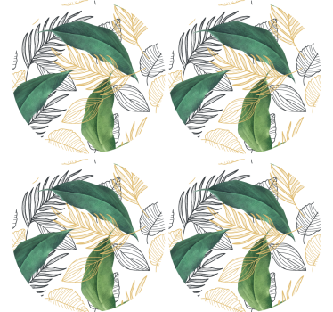 Moderne onderzetters lush groen motief - TenStickers