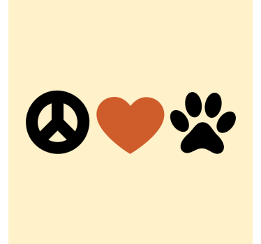 Tekst onderzetters vrede liefde huisdieren - TenStickers