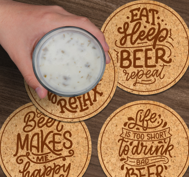 Bier onderzetters Verschillende bierteksten - TenStickers