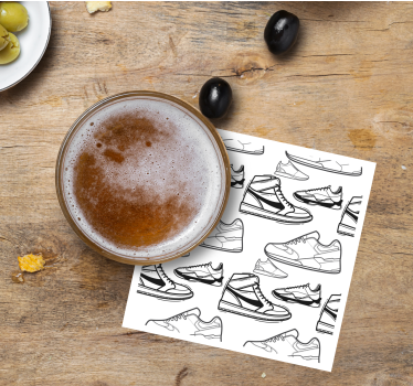 Moderne onderzetters met sneaker outline patronen - TenStickers