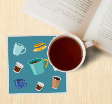 Moderne onderzetters voor verschillende koffiemokken - TenStickers