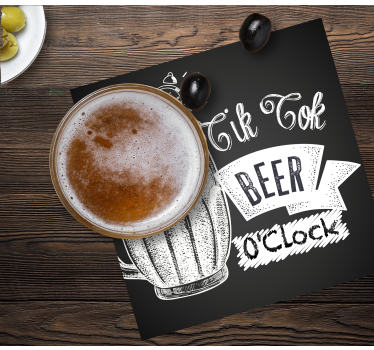 Onderzetters bier Tik tok citaat - TenStickers