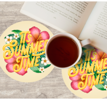 Tekst onderzetters bloemige zomerquote - TenStickers
