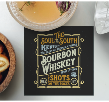 Tekst onderzetters bourbon whiskey zielen - TenStickers