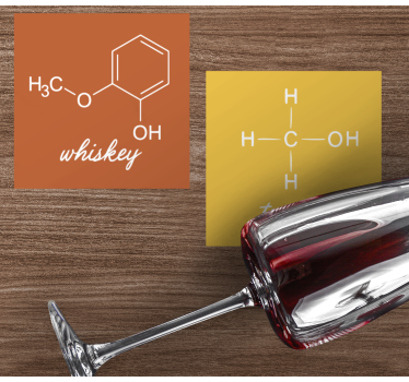 Tekst onderzetters chemische structuren van spirits - TenStickers