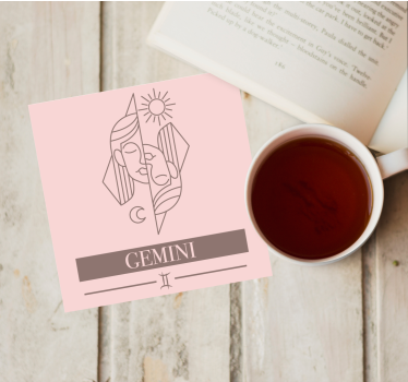 Tekst onderzetters dual faces zodiac - TenStickers