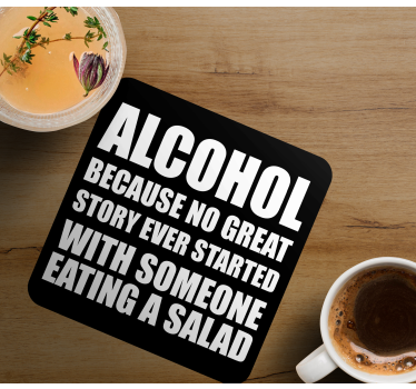 Tekst onderzetters grappige alcohol uitspraak - TenStickers