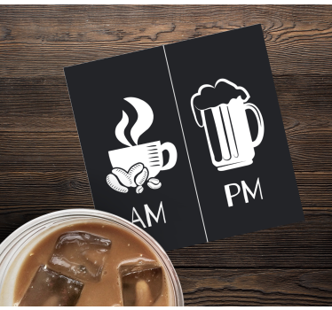Tekst onderzetters ochtendkoffie avondbier - TenStickers