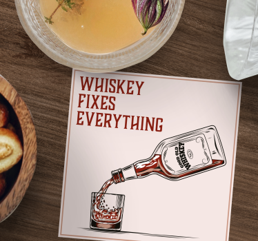Tekst onderzetters whiskey inschenken visual - TenStickers
