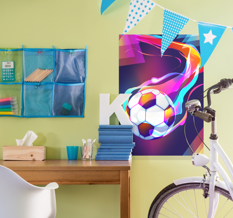 3D poster regenboog voetbal - TenStickers