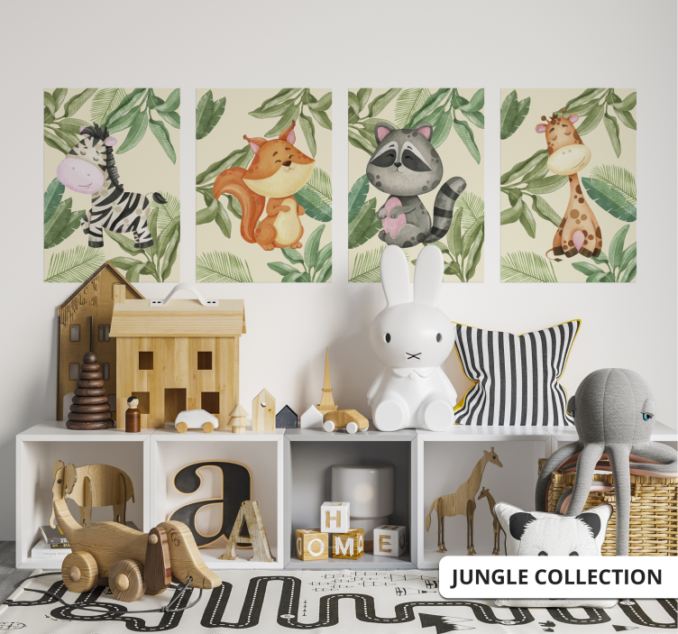 Giraffe poster met jungle - TenStickers