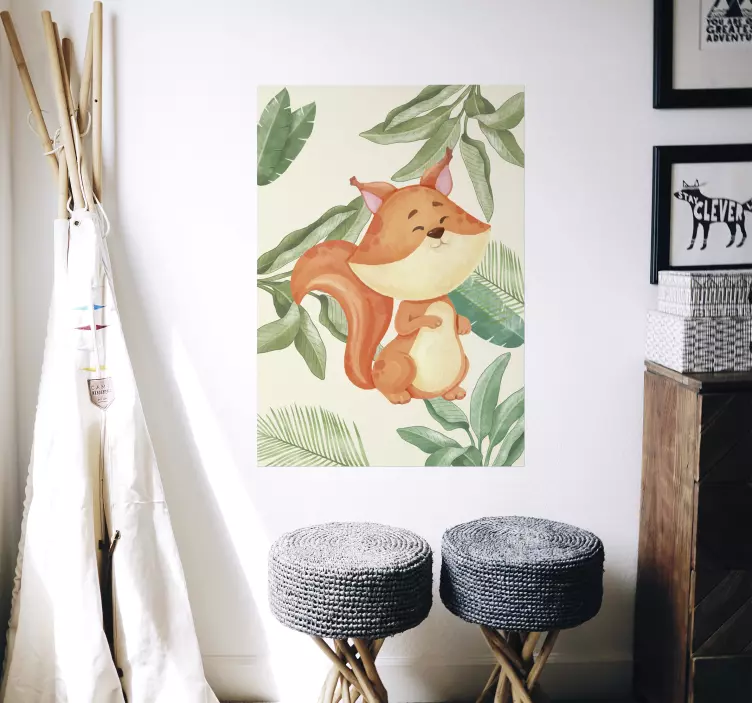 Vos poster met jungle bladeren - TenStickers