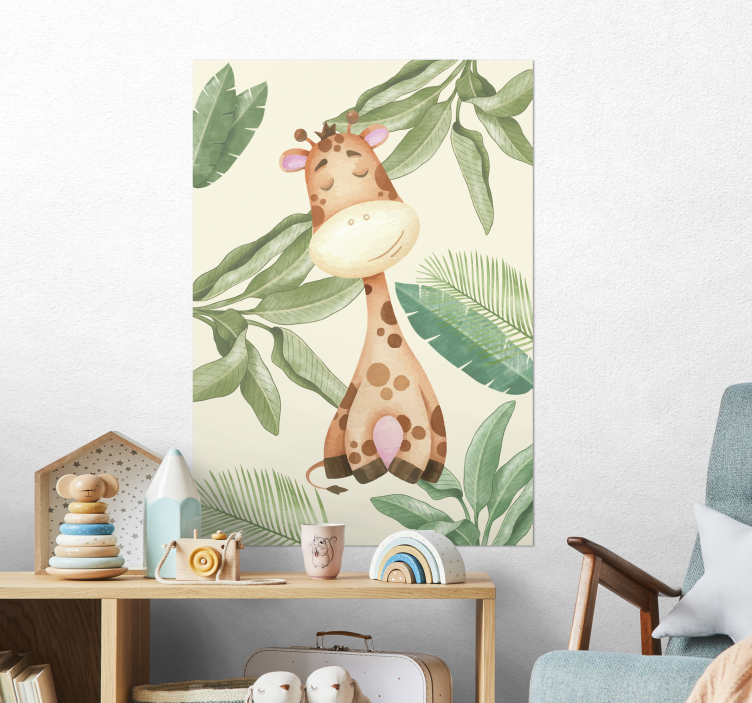 Giraffe poster met jungle - TenStickers