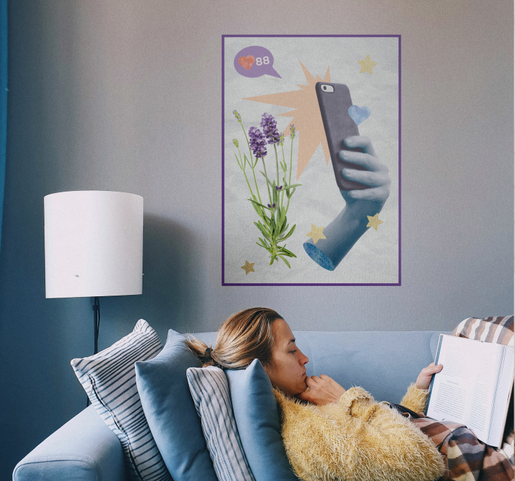 Lavendel poster digitaal leven - TenStickers