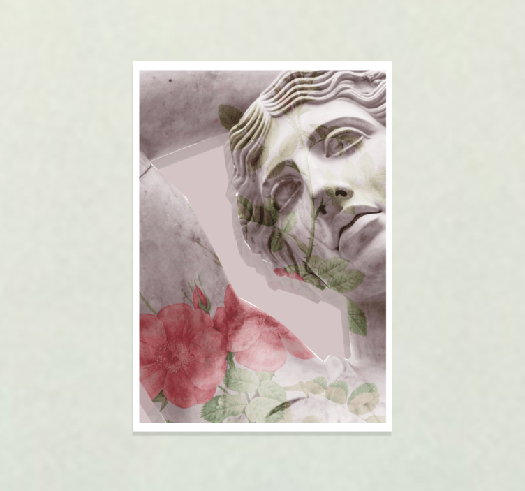 Prachtig standbeeld poster met bloemen - TenStickers