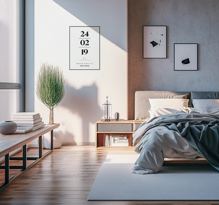 Coördinaten en datum van liefdes koppels - TenStickers