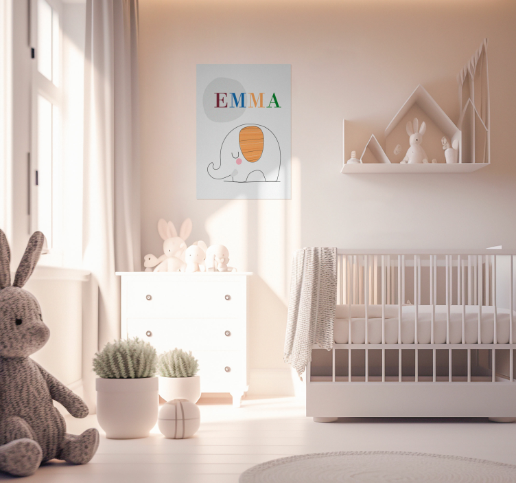 Aangepaste baby olifant kinderkamer poster - TenStickers