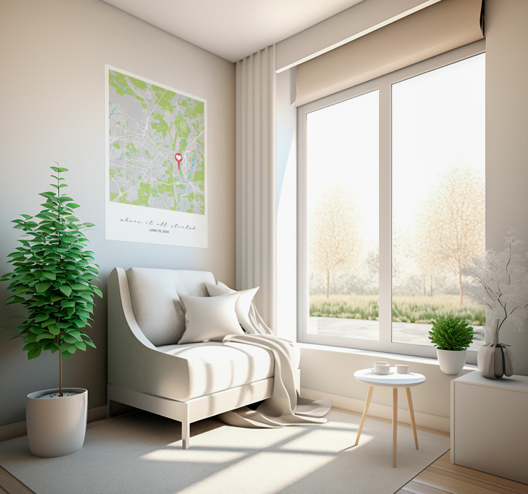 Poster locatie kaart ontmoetingsplaats koppel - TenStickers