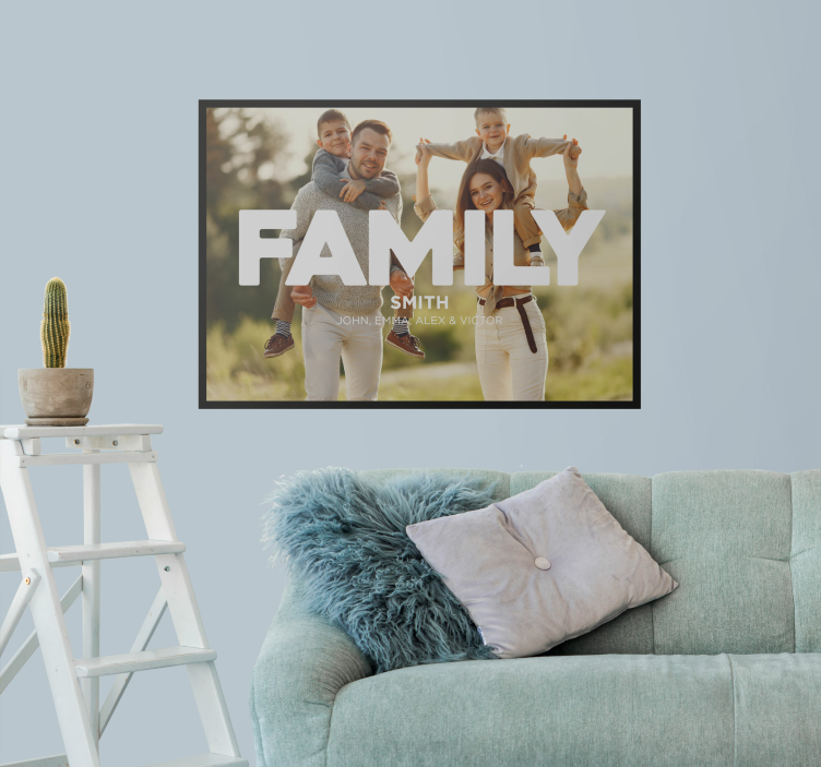 Familiefoto poster woonkamer - TenStickers