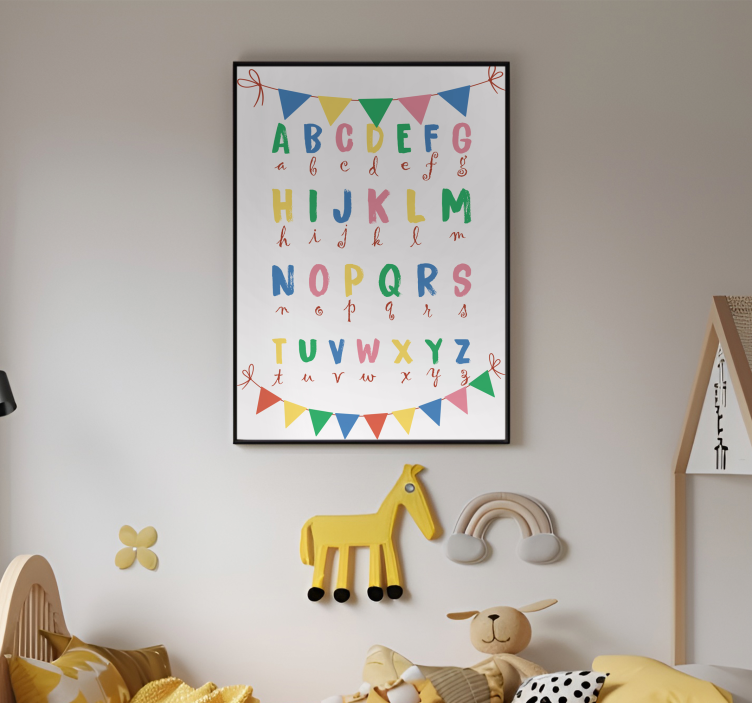 Alfabet met slingers kinderkamer poster - TenStickers
