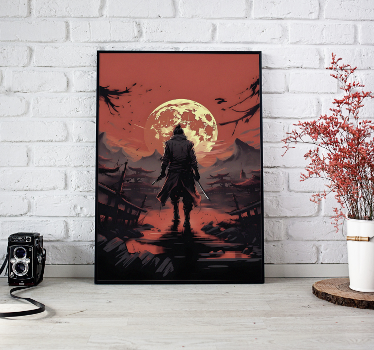 Anime krijger silhouet poster puber - TenStickers