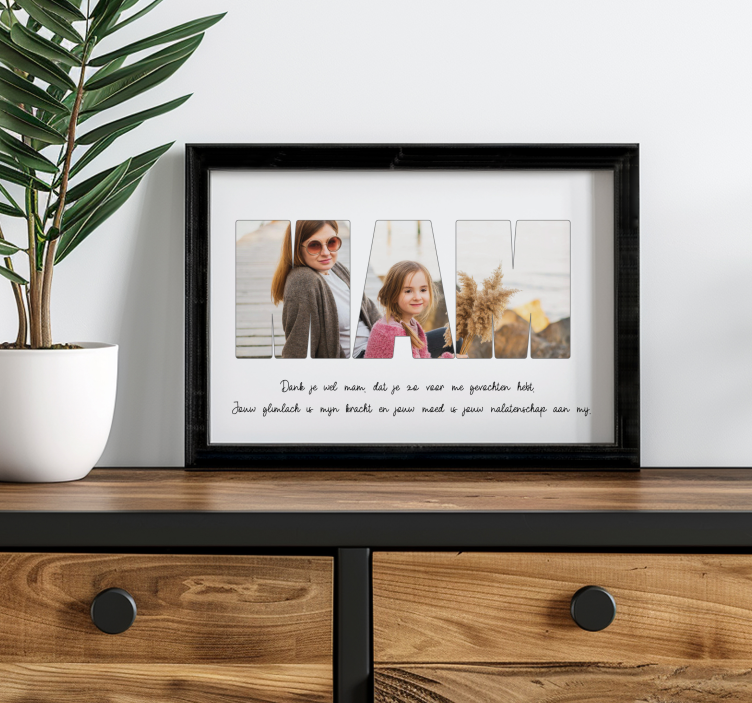 Bedankt mam poster met tekst - TenStickers