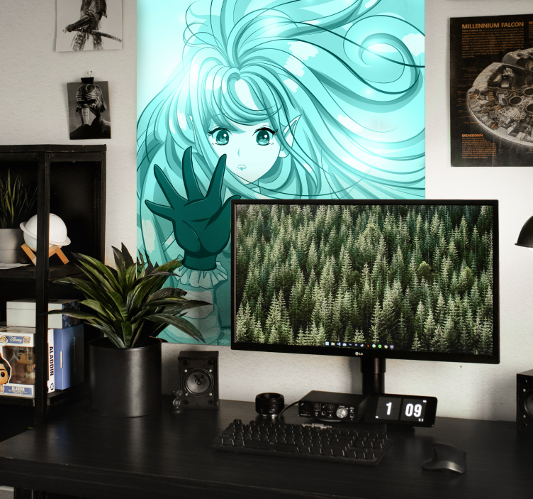 Blauw meisje anime poster - TenStickers