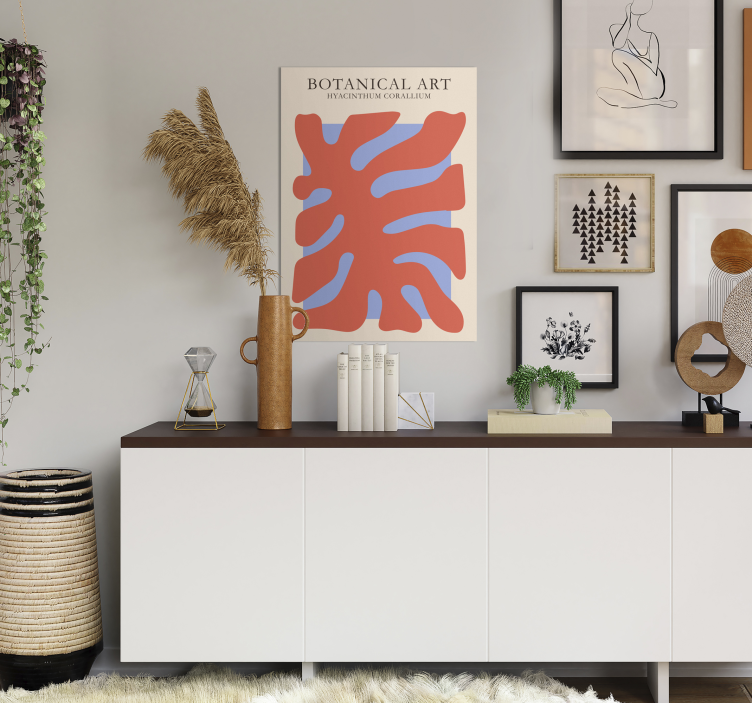Botanische kunst poster koraal - TenStickers