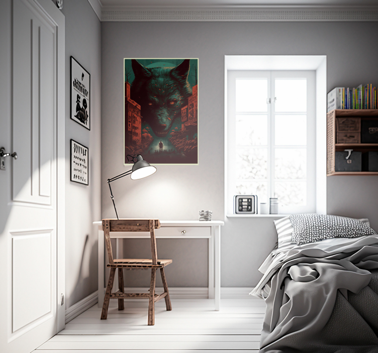 Geweldige film poster met wolf - TenStickers