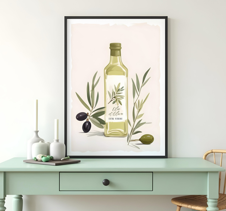 Fles olijfolie poster - TenStickers