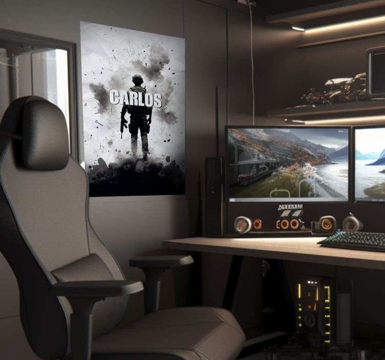 Game karakter weglopend van explosie poster - TenStickers