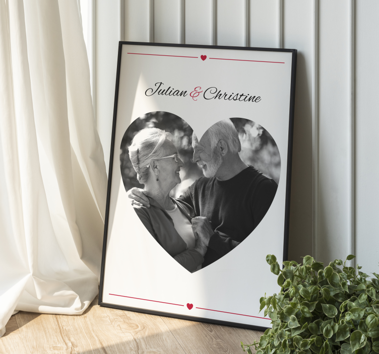 Gepersonaliseerde romantische poster met foto - TenStickers