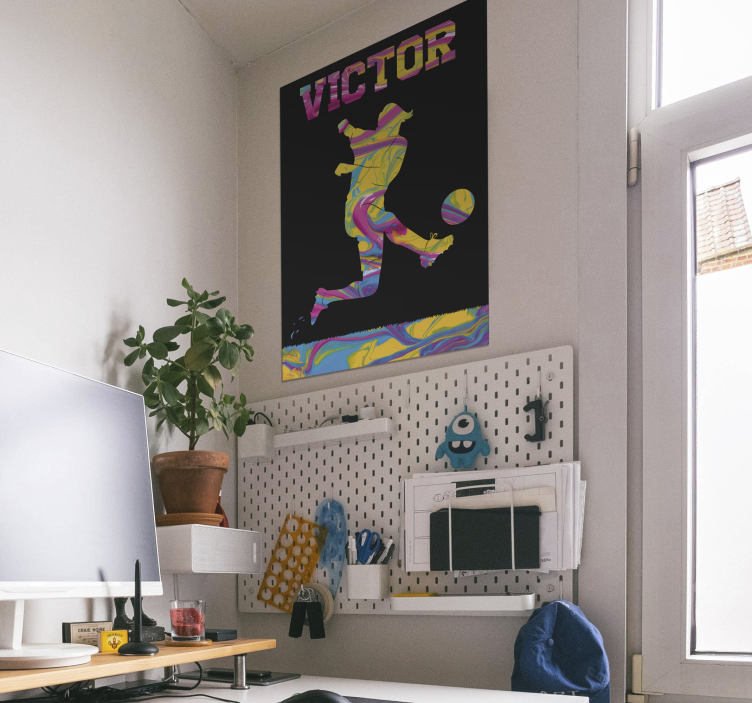 Gepersonaliseerde voetbal poster gekleurd - TenStickers