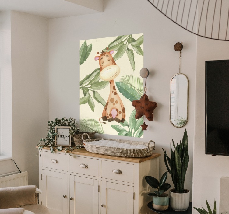 Giraffe poster met jungle - TenStickers