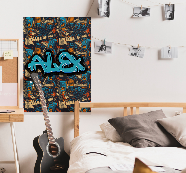 Graffiti muziek poster gepersonaliseerd - TenStickers