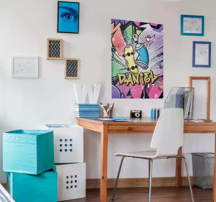 Graffiti spuitbus poster met naam - TenStickers