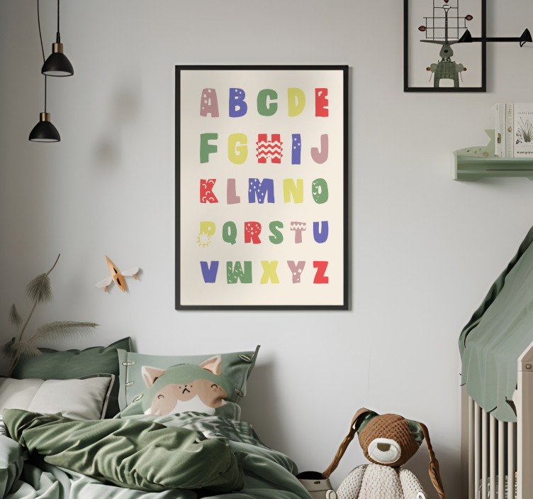 Kleurrijk alfabet kinderkamer poster - TenStickers