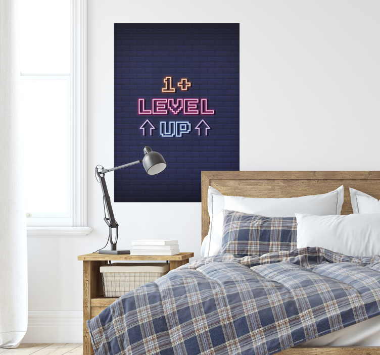 Level up slaapkamer gaming poster - TenStickers