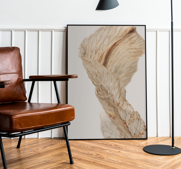 Macrofoto van een blad Minimalistische poster - TenStickers