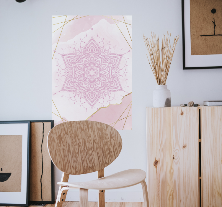 Mandala poster pink water - TenStickers