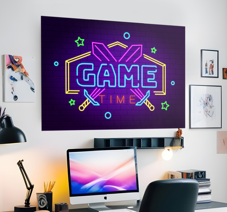 Neon-effect videogameposter - TenStickers