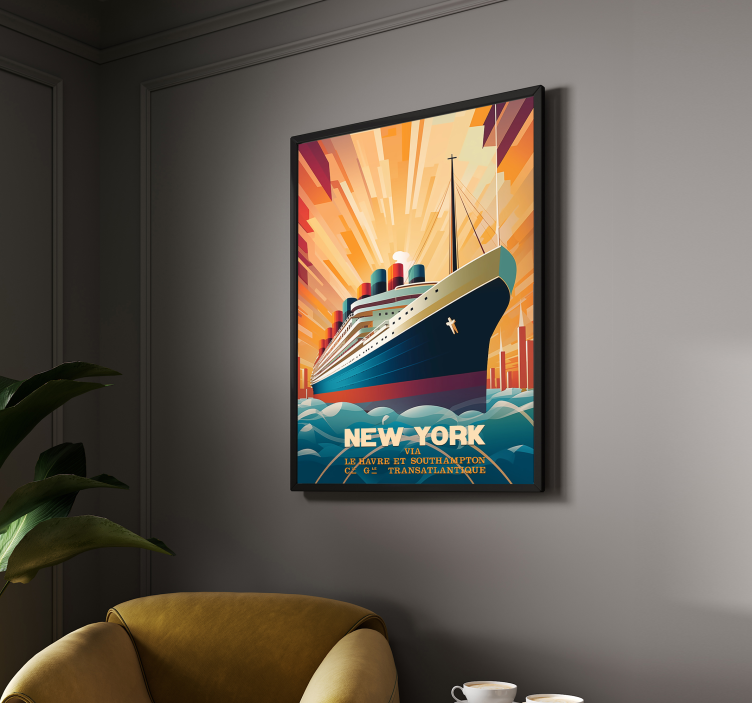 Nieuw werkschip Art Déco-poster - TenStickers